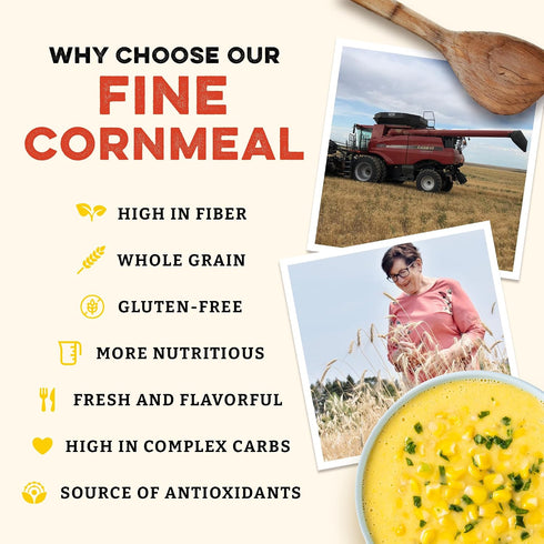 2 LB Sunrise Flour Mill Organic Fine Cornmeal | | Yellow Cornmeal | Corn Flour | Fine Corn Meal | Milled from Organic