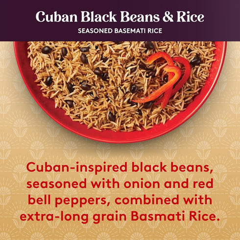 8.5 oz (Pack 6) Royal Cuban Black Beans & Basmati Rice - Ready to Heat Microwavable Pouch