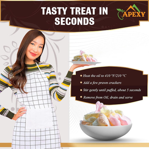 APEXY Authentic Prawn Crackers Uncooked, Crispy Shrimp Chips for Party Appetizers and Snacks, 8 oz (227g)