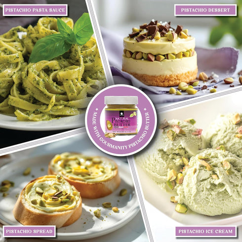 100% 8.1oz Gourmanity Pure Italian Pistachio Butter Spread, Nut Deliciousness, Gourmet Pistachio Paste For Sweet