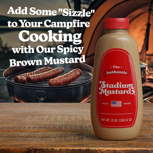 12oz (Pack 3) The Authentic Stadium Mustard. The Classic Condiment for Hot Dogs and Hamburgers. Gluten Free, Sugar