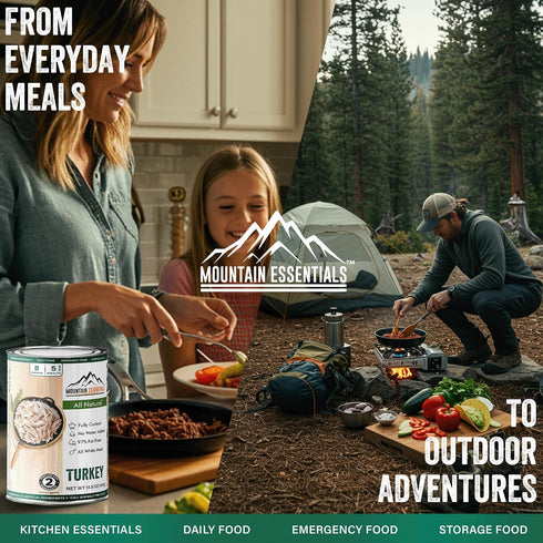 14.5 oz 14g (8 MOUNTAIN ESSENTIALS All Natural Canned Turkey Protein per Serving Servings per Can) Fully Cooked, Ready