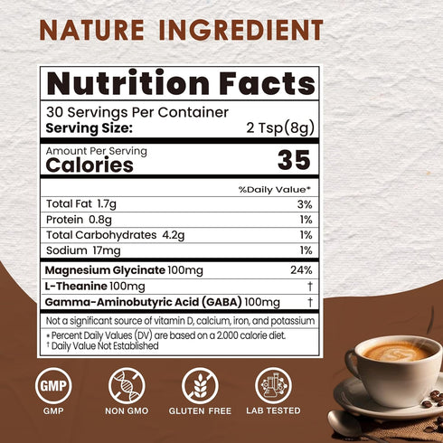 10 8.5 Oz Mushroom Hot Chocolate, Mushroom Blend with L-Theanine, GABA, Magnesium Glycinate, MCT, Vegan, Keto-Friendly