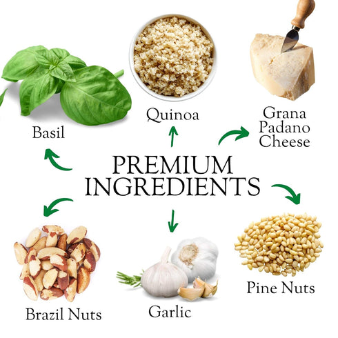 6-Pack Kitchen & Love Basil Pesto Quinoa Quick Meal | Gluten-Free, Ready-to-Eat, No Refrigeration Required