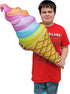 (33") (6 Pack) Zugar Land Rainbow Ice Cream Cone Inflates Vinyl. Colorful Large Huge Soft Ice Cream Swirl Display Decor