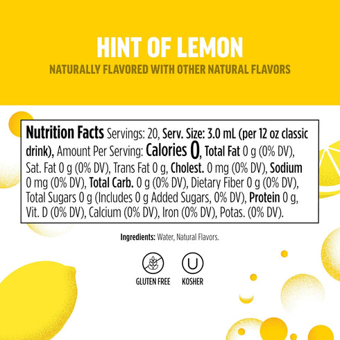 20, 12oz 3 Pack, Ninja Thirsti Flavored Water Drops, SELTZER Lemon, Crisp and Refreshing Sparkling Water, Zero