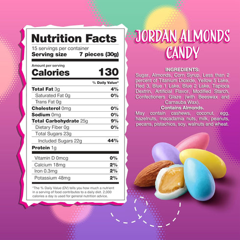 1-Pound Jordan Almonds | Bag | Pastel Candy for Wedding Buffets, Party Favors, Bridal Showers & Elegant Candy Displays