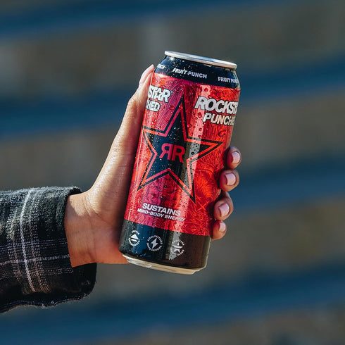 16oz (12 Pack) Rockstar Energy Drink Punched Hardcore Apple, Cans