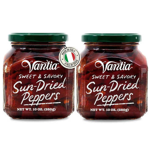 Vantia Sweet & Savory Sun-Dried Peppers 2 x 10 oz Imported Italian