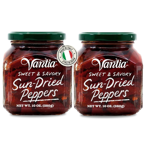 Vantia Sweet & Savory Sun-Dried Peppers 2 x 10 oz Imported Italian
