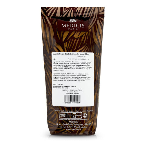 Medicis Premium Candied Almond Dragees, 75 Count Bag, Sugar Coated Candies for Weddings and Baby Showers, 8.8oz, Red