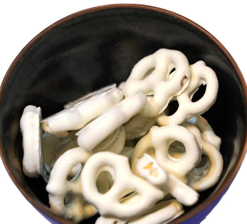DM Sweets 2 lbs Greek Yogurt Coated Pretzels - of Fresh Gourmet Sweet Creamy Covered Dipped Pretzels
