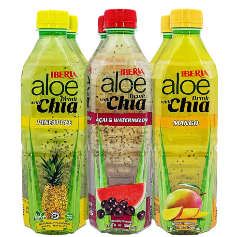 Iberia Aloe Vera Drink with Aloe Pulp and Chia Seeds 16.9 Ounce