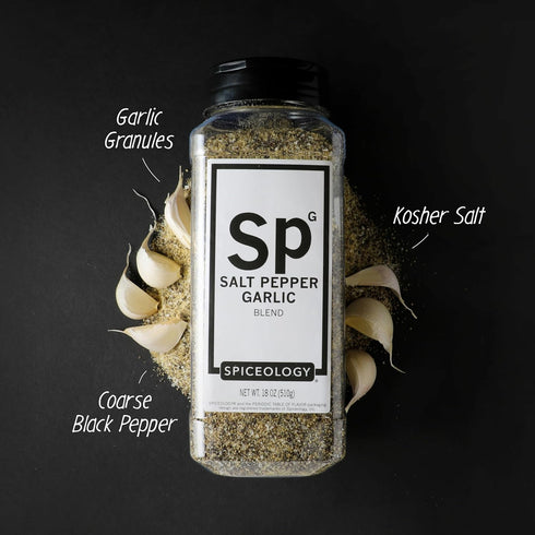 18 oz Spiceology Salt Pepper Garlic (SPG) Seasoning Premium Blend for Beef, Pork, Poultry & Veggies Ideal as Steak Rub