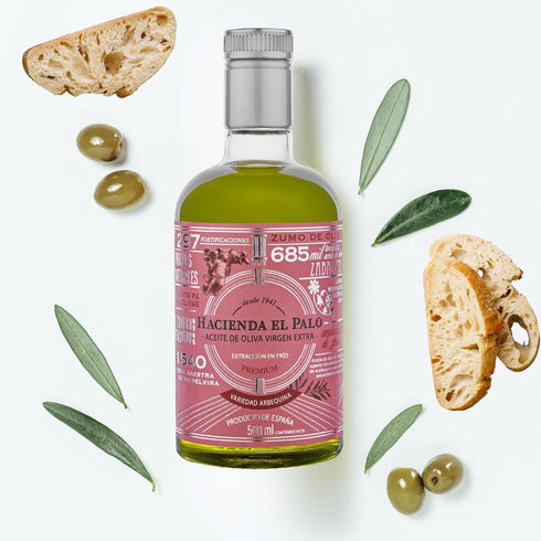 Hacienda El Palo Premium Arbequina Extra Virgin Olive Oil 500ml (16.9 fl oz) Cold-Pressed, Early
