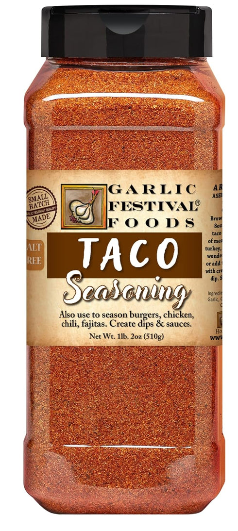 1 lb. 2 oz. Garlic Festival Foods Taco Seasoning Grande Net Wt.