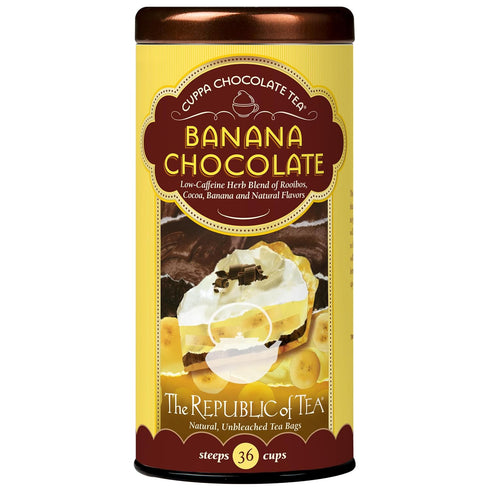 The Republic of Tea Banana Cuppa Chocolate Tea Bags, 36 Tea Bag Tin