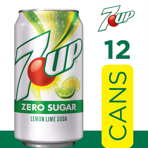 7UP 12 oz. (Pack 24) Zero Sugar Lemon Lime Soda, fl. Cans
