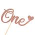 Unimall Letter 'One' Heart Cake Topper for 1st Birthday, Rose Gold Glitter Cake Decorating Supplies