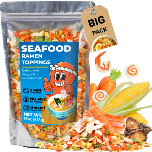 Nahasahr Ramen Toppings Seafood & Veggie Mix 16oz - 11 Ingredient Dried Vegetables