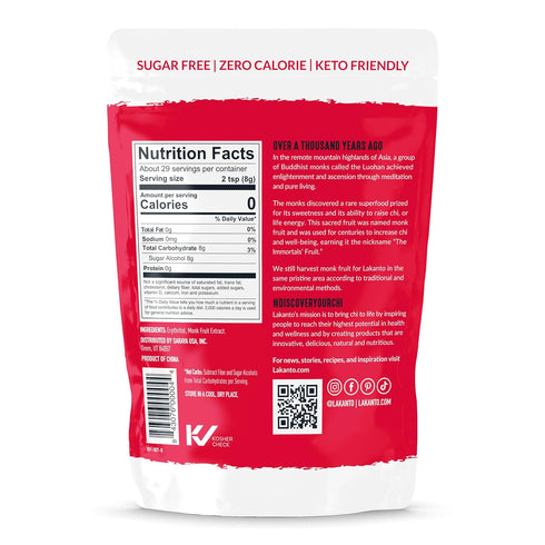 8.29 oz) Lakanto Classic Monk Fruit Sweetener with Erythritol - White Sugar Substitute, Zero Calorie, Keto Diet