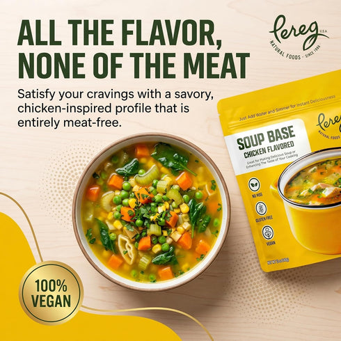 12 oz (3 Pack) Pereg Chicken Flavored Soup Base, | Vegan, Gluten-Free, No MSG | All-Natural Dry Broth Mix for Soups