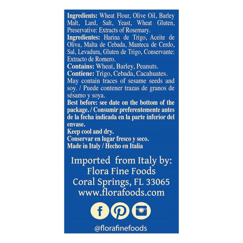 4.4 oz (125g) Flora Grissini Torinesi Traditional Italian Thin Breadsticks, Oven-Baked & Lightly Crisp Authentic