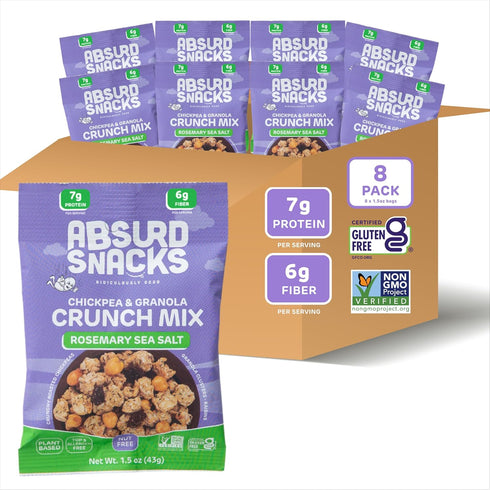 Absurd Snacks Chickpea & Granola Crunch Mix, Nut-Free, Gluten-Free, Plant-Based Snack, Good