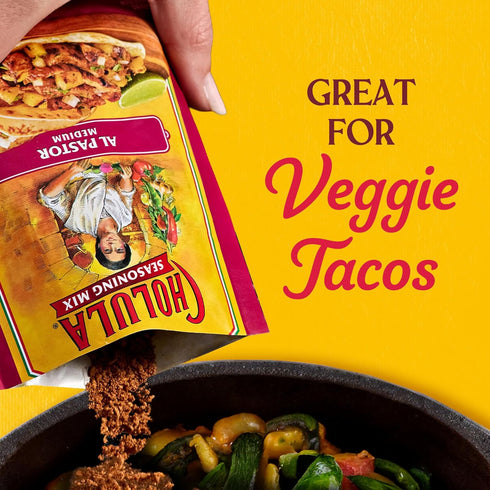 1 oz (Pack 12) Cholula Seasoning Mix, Al Pastor, Medium Heat, For Pork, Chicken, or Steak Tacos, Rice Bowls, Burritos