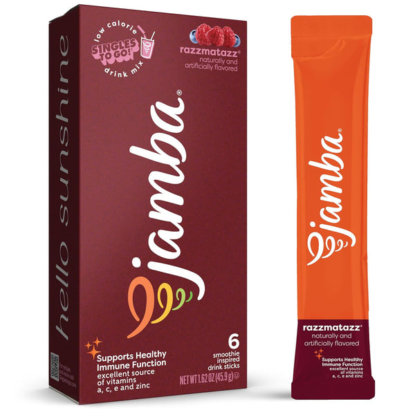 Jamba Singles To Go! razzmatazz smoothie-inspired powdered drink mix packets, 6-Count, aspartame