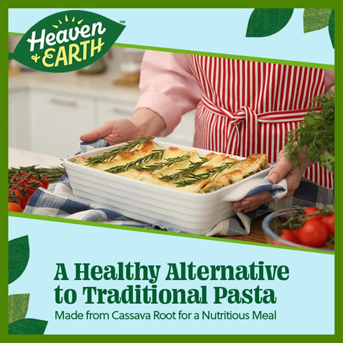 8oz (2 Pack) Heaven & Earth Grain Free Pasta, Cassava Lasagna Pasta, | Paleo Pasta | Vegan | Certified Gluten Free |