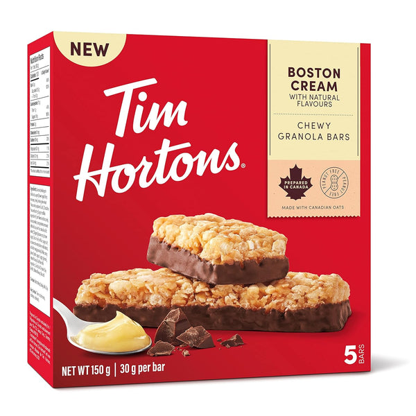 Tim Hortons Boston Cream Granola Bars, Peanut Free, 5 Count, 150g/5.25 oz.