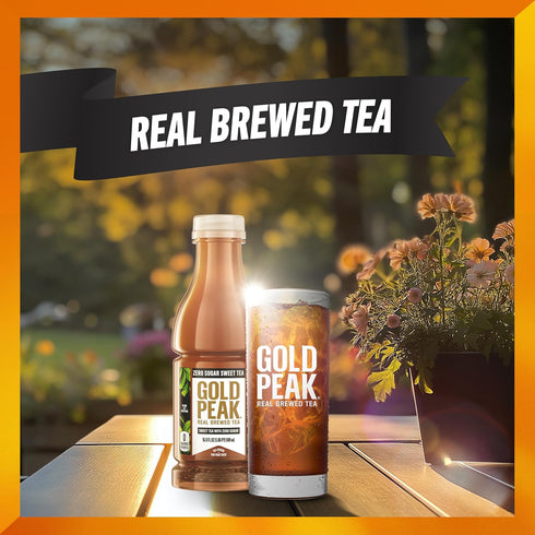 16.9 oz, 6 Pack Gold Peak Iced Tea, Zero Sugar Sweet Tea Bottles, fl