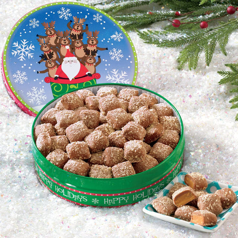 The Swiss Colony Mini Butter Toffee Gift Tin Milk Chocolate Covered Crispy Butter Toffee with Almonds Candy for Gift