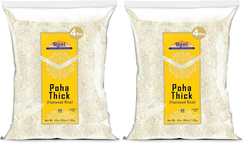 Rani Poha (Powa) Thick Medium-Cut (Flattened Rice) 64oz (4lbs) 1.81kg ~ All