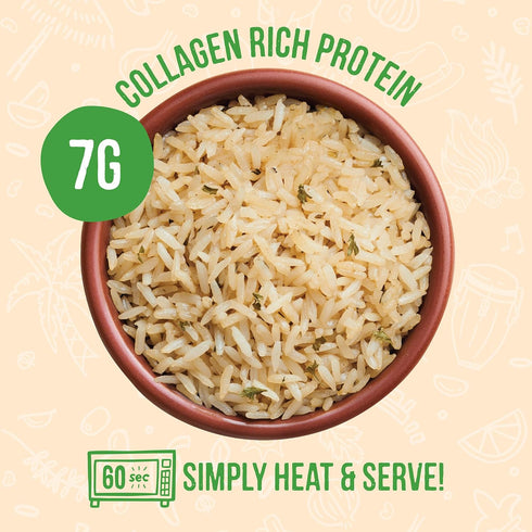 Dozen 6pk, 8oz Packets A Cousins Classic Bone Broth Rice Ready to Eat Seasoned High Protein Rice, Clean Ingredients