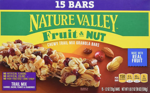 Nature Valley Granola Bars, Fruit & Nut, Chewy Trail Mix Granola Bars,