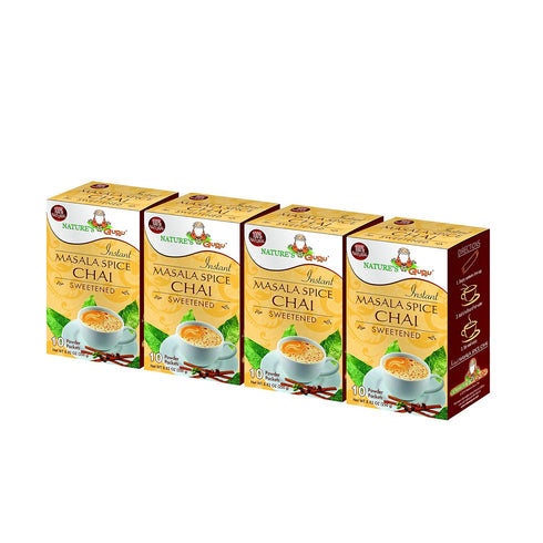 Nature's Guru Instant Masala Spice Chai Tea Drink Mix Sweetened Single Serve