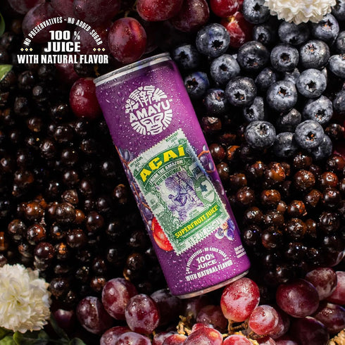 100% Immune 3 11oz (6-Pack) Amayu Exotic Super Fruit Juice | Acai | Organic Juice From the Amazon | NO Sugar Added |