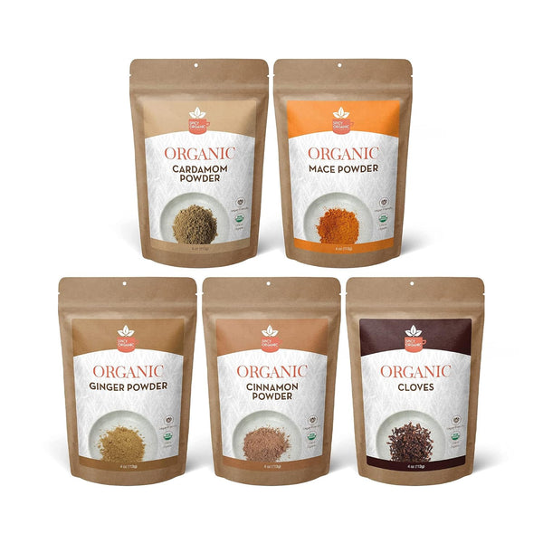 SPICY ORGANIC Spice Gift Set | 4 Oz Each | Cinnamon, Ginger,