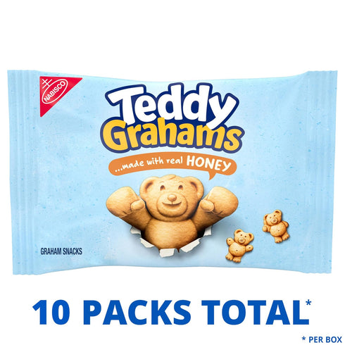 40 Packs (4 TEDDY GRAHAMS Honey Graham Snacks, Kids Snack Boxes)