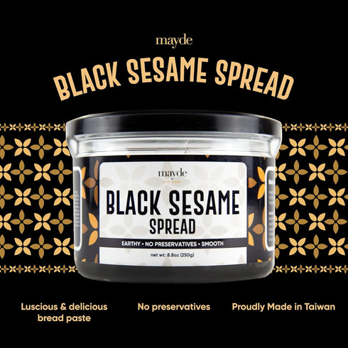 (8.8 oz, Mayde Black Sesame Paste Spread, Premium Ground Black Sesame Jam Black Sesame)
