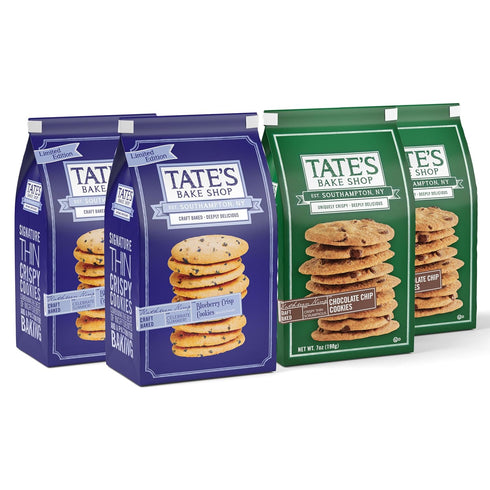 Tate's Bake Shop Blueberry Crisp and Chocolate Chip Cookies Variety Pack, 4