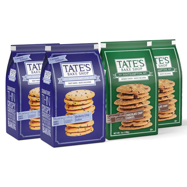 Tate's Bake Shop Blueberry Crisp and Chocolate Chip Cookies Variety Pack, 4