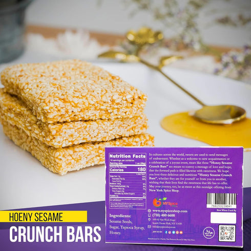 14 Pack NY Spice Shop Sesame Candy Snack Bar - Ounce Sesame Snacks Honey Candy - Healthy Crunchy Energy Bars - Nut