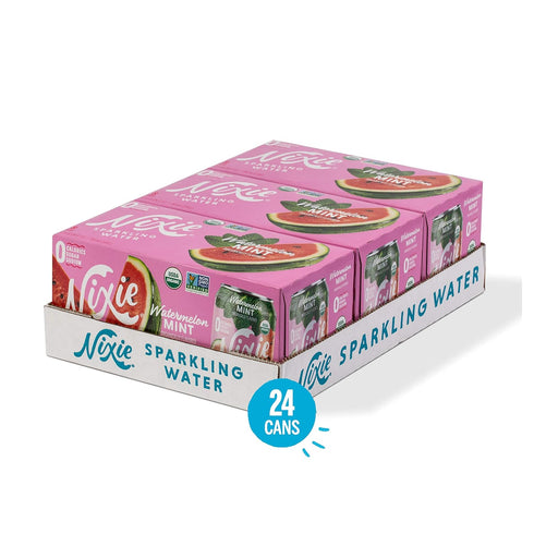 12 oz 24 pack 0 0 0 Nixie Sparkling Water, Watermelon Mint | fl cans, | Organic, Vegan, Non-GMO, Gluten Free, Calories
