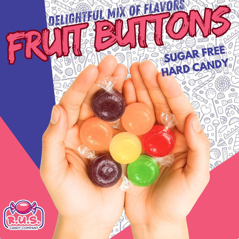 Sugar Free Assorted Fruit Disc Hard Candy | R.U.S. Candy Company | Guilt-Free Fruity Sweets, Individually Wrapped, Low