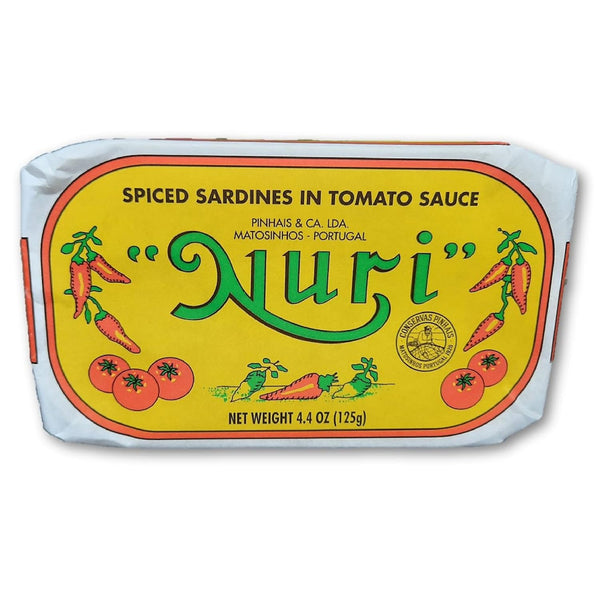 Nuri Portuguese Sardines in Spiced Tomato Sauce 4.4 oz can (Sardines Spicy Tomato)