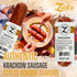 (10 oz) Zick's Krackow Smoked Sausages | Savory Garlic Polish Sausage, Pork & Beef Sausages, Dried Meat Snacks for Any