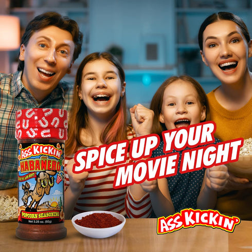ASS KICKIN' Habanero Popcorn Seasoning - Great for Gourmet Popcorn, Chicken Wings, Meat - Perfect for Gifts!